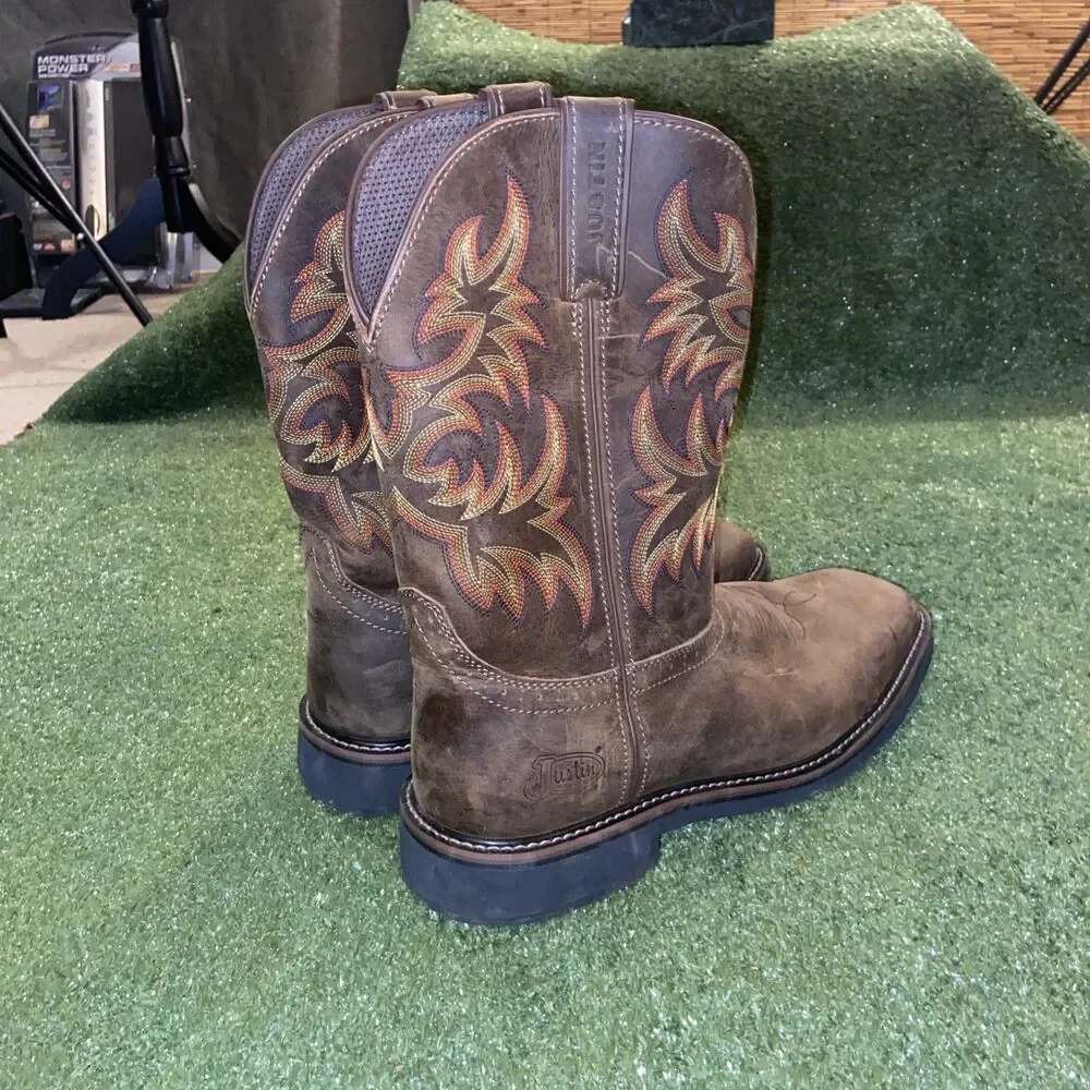 Justin Brown Western Work Boot Men's Size 14D Cowboy Rancher Shoes Style 0923CF